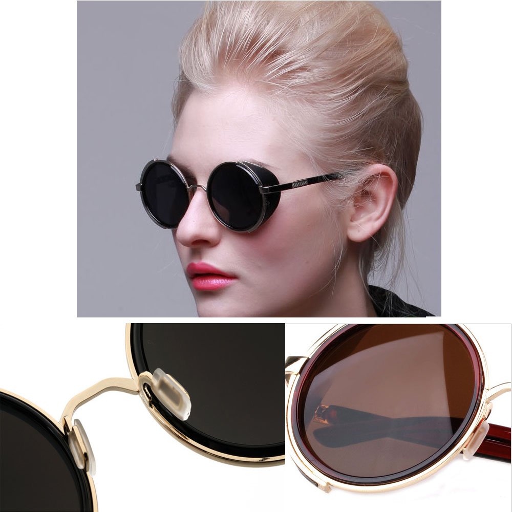 JJLHIF Classic Design Retro Vintage Round Circle Mirror Lens